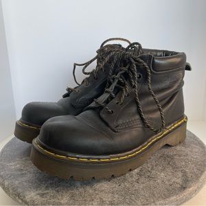 Vintage Dr Martens Black Leather Lace Up Boots 7